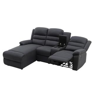 Vente-unique Ecksofa Relaxsofa - Ecke Links - Stoff - Anthrazit - MACEDONIA  