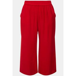 Ulla Popken  Culottes con taglio della gamba ampio, effetto stropicciato e cintura elastica 