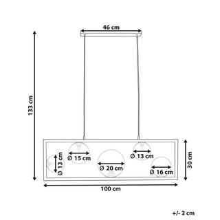 Beliani Lampe suspension en Métal Moderne GEEHI  