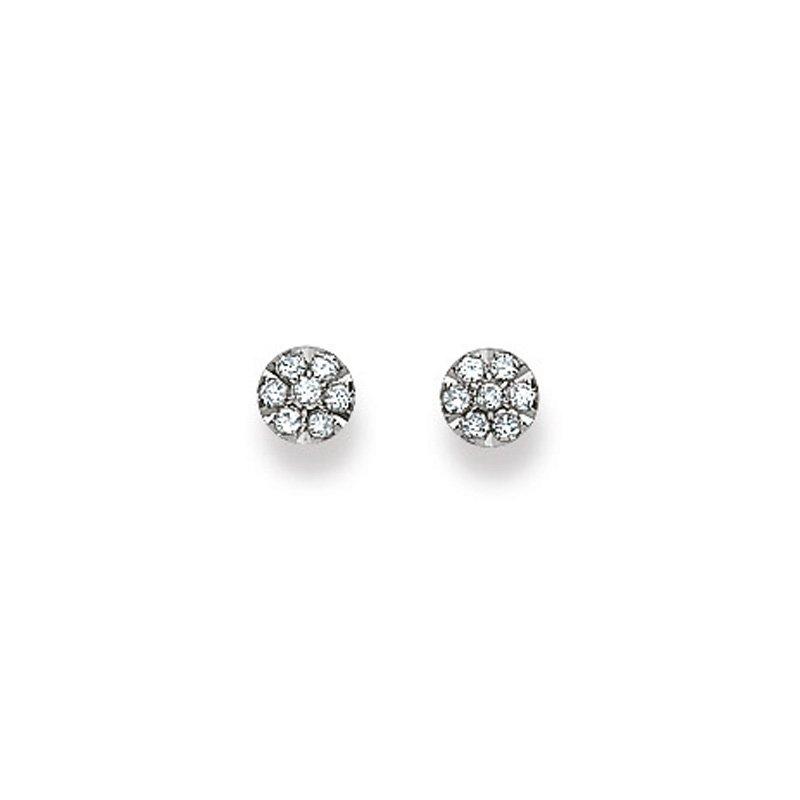 MUAU Schmuck  Clous d'oreilles or blanc 750 diamant 0.24ct. 5Mm 