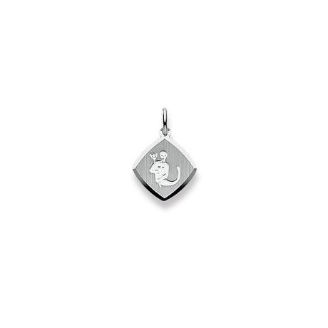 MUAU Schmuck  Pendentif signe du zodiaque verseau en or blanc 750, 19x13mm 