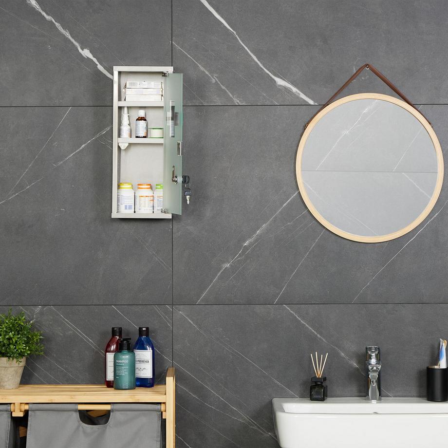 Northix Medizinschrank mit Schloss  