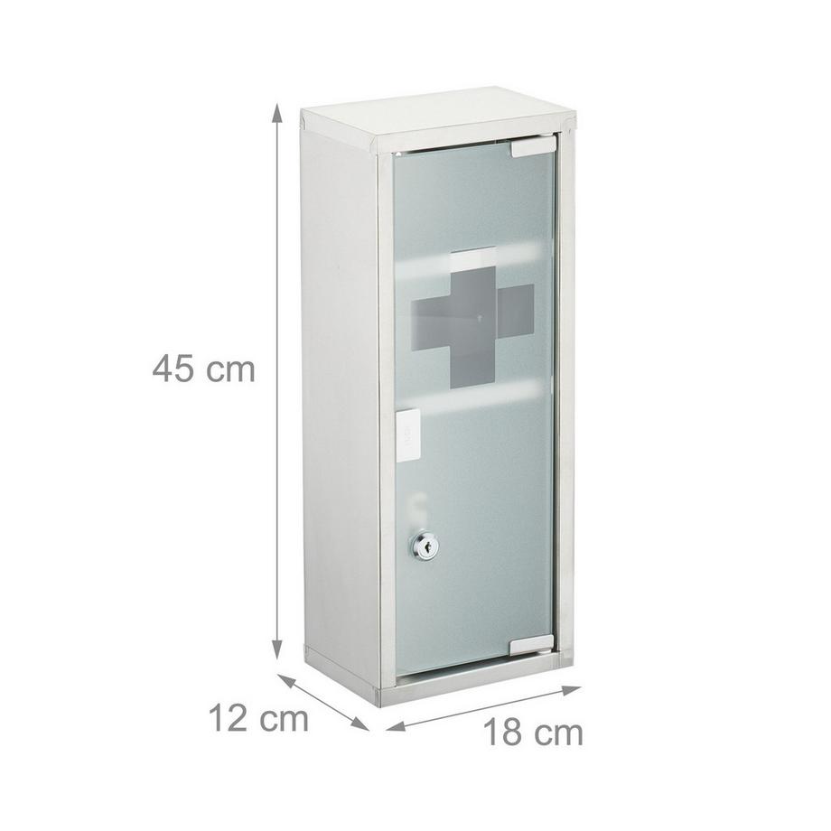 Northix Medizinschrank mit Schloss  