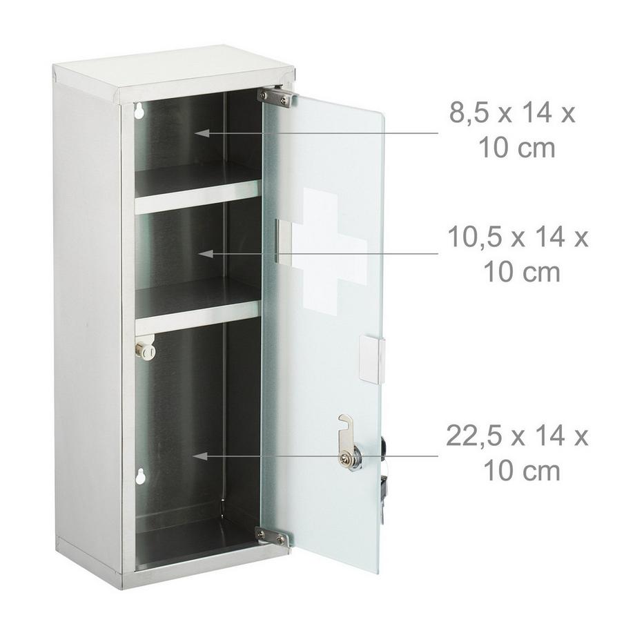 Northix Medizinschrank mit Schloss  