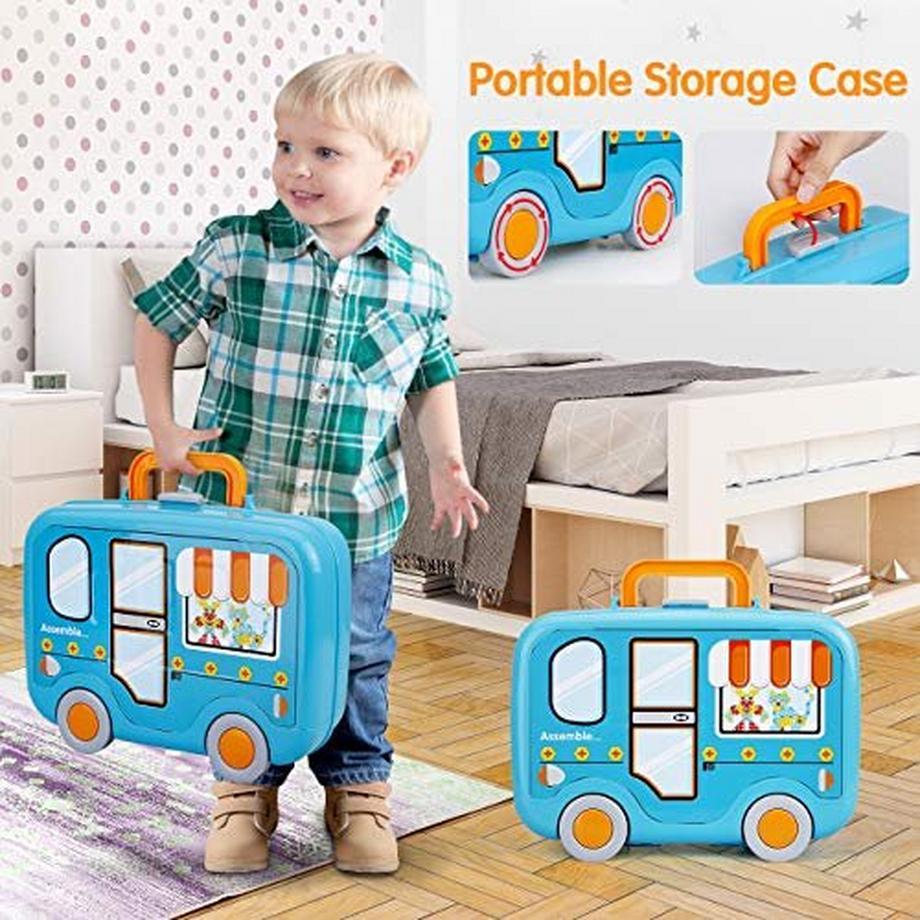 Activity-board  400-teiliges Mosaikspielzeug, Steckspiel, 3D und 2D Steckpuzzle, Waldorf-Spielzeug mit Bohrern, kreatives Spielzeug, Mosaikspiel, Werkzeugkasten, Spielzeug, Kinder 