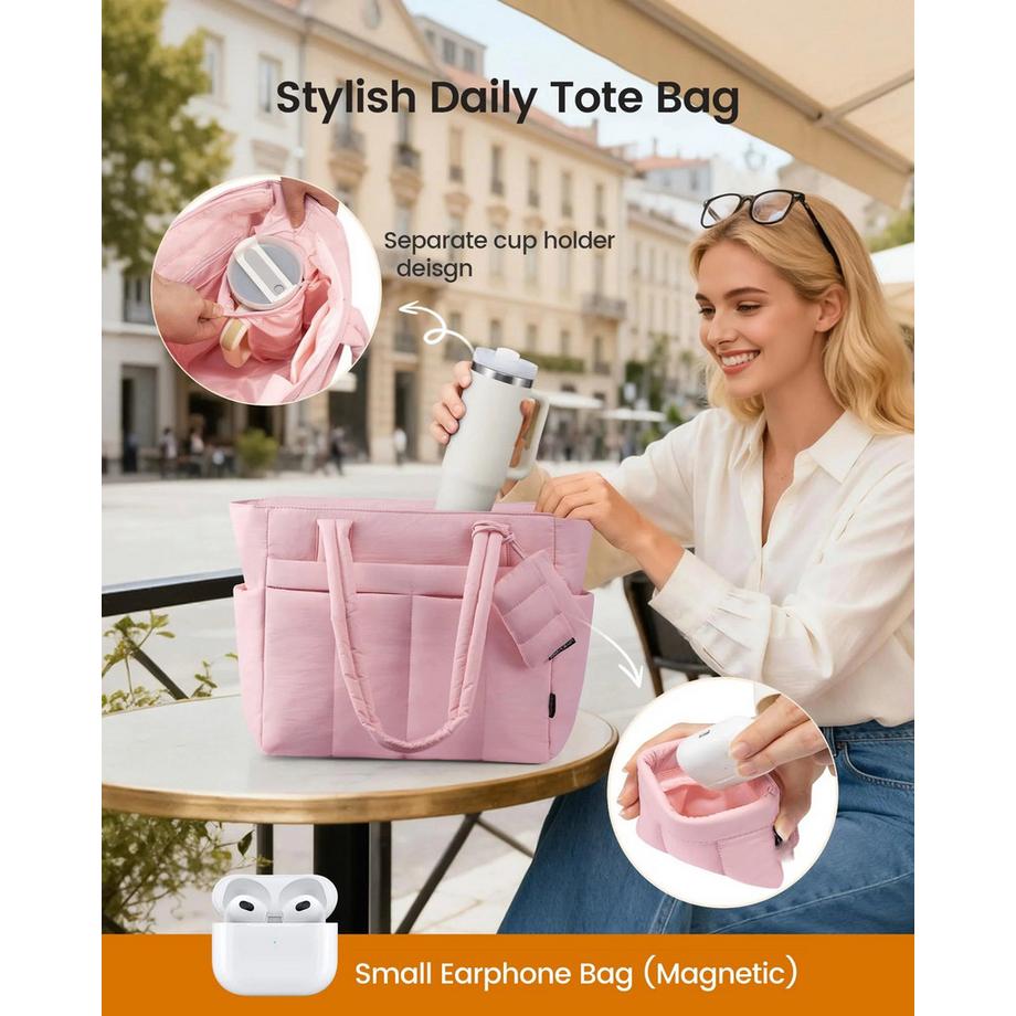 Only-bags.store Grand Sac Fourre-Tout Léger avec Nombreux Compartiments et Étui Magnétique pour Écouteurs  