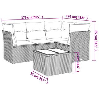 VidaXL Ensemble de canapés de jardin rotin synthétique  