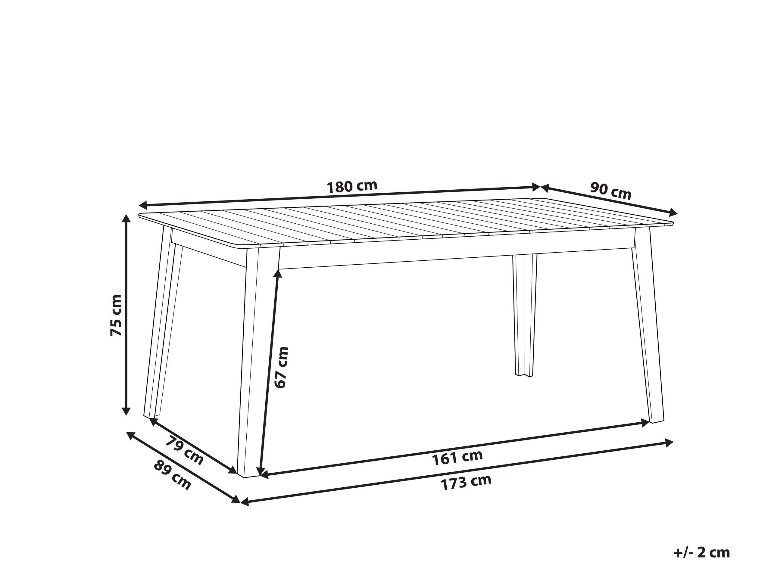 Beliani Table de repas en Acacia Traditionnel FORNELLI  