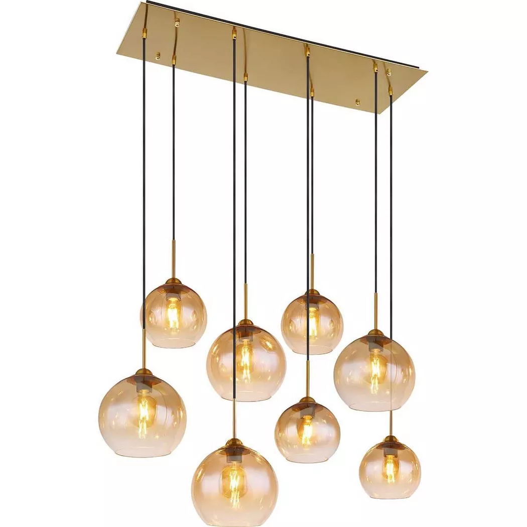 mutoni light – Hängeleuchte Jamessa Metall messing matt 8xE27, One Size