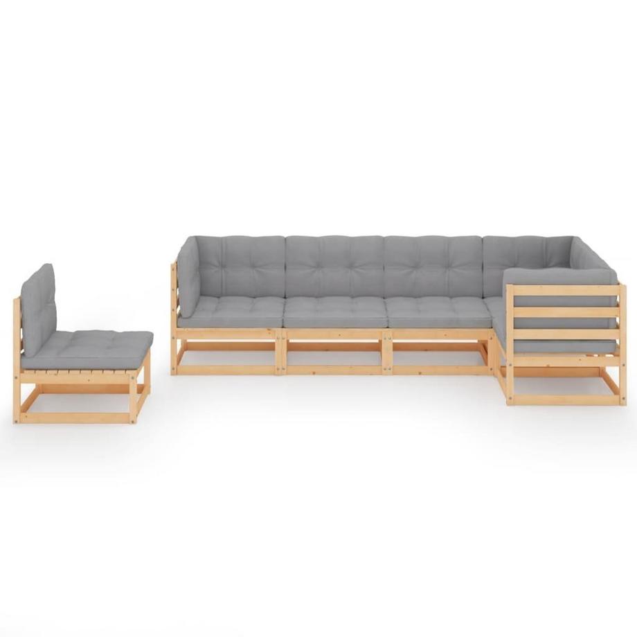 VidaXL Ensemble de salon de jardin bois de pin  