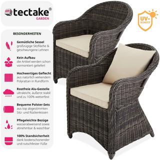 Tectake Lot de 2 fauteuils de jardin luxe  