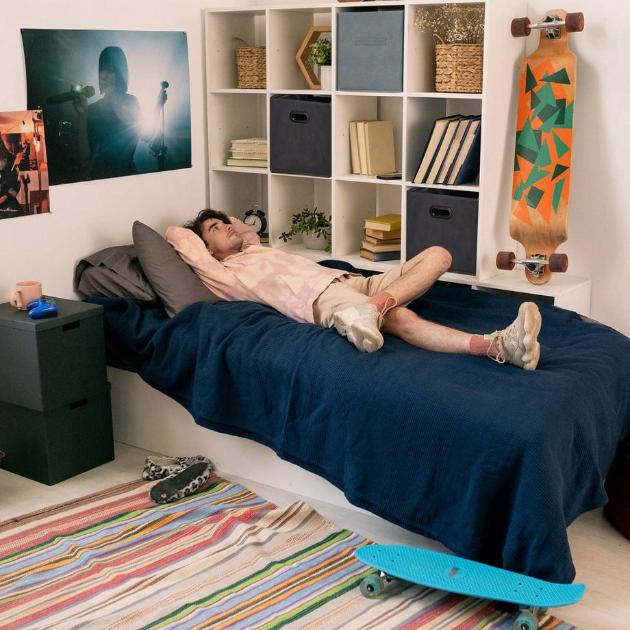 B2X Coffre de rangement en anthracite Lot de 4  