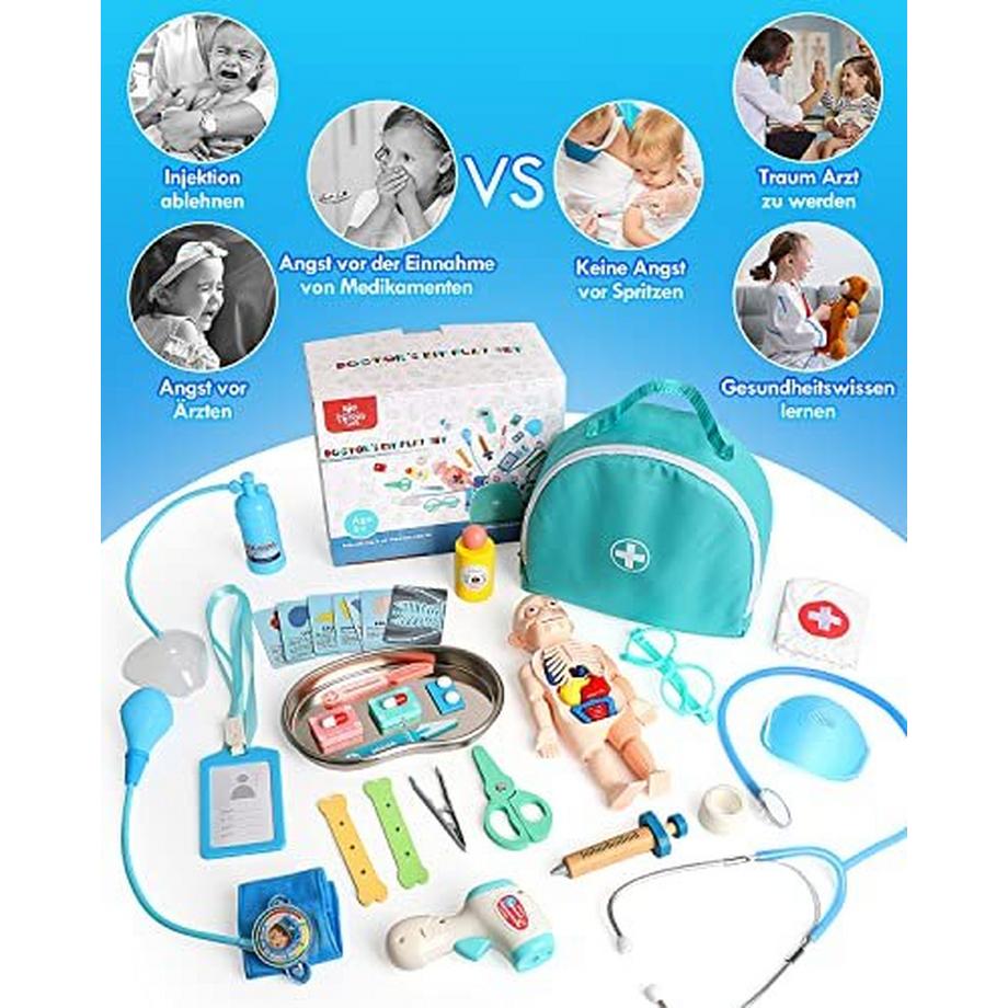 Activity-board  Arztkoffer Kinder Holz, Doktorkoffer Kinder, Kinder Arztkoffer mit Menschlichen Organmodellen, 