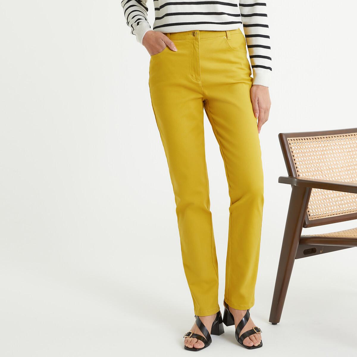 Image of Gerade Five-pocket-hose Aus Baumwoll-stretch Damen Gelb 44