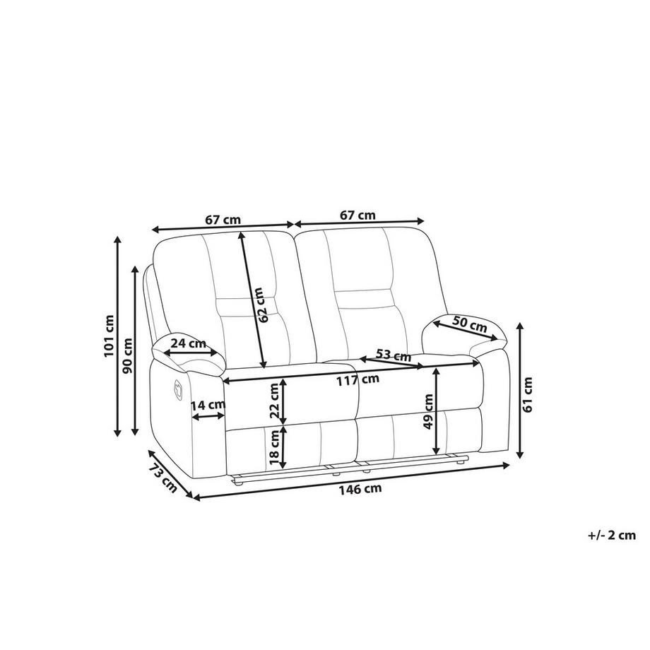 Beliani 2 Sitzer Sofa aus Kunstleder  BERGEN  