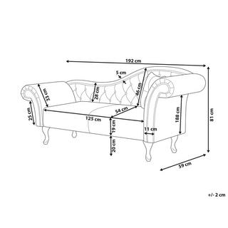 Beliani Chaise longue côté droit en Velours Rétro LATTES  