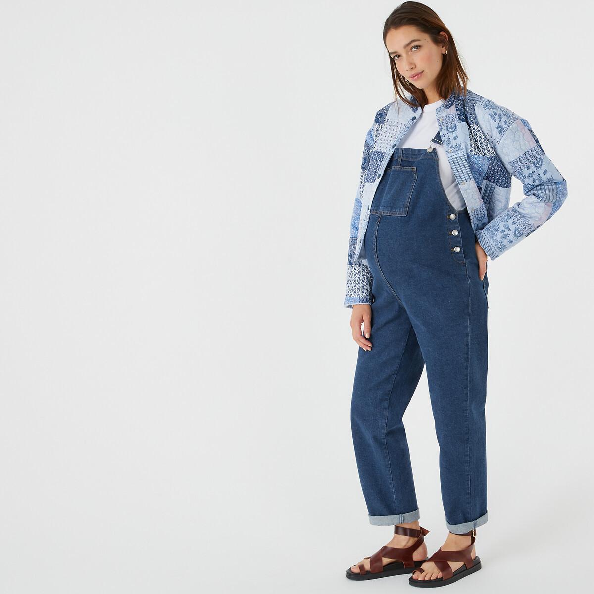 Image of Jeans-latzhose Für Die Schwangerschaft Unisex Blau 40