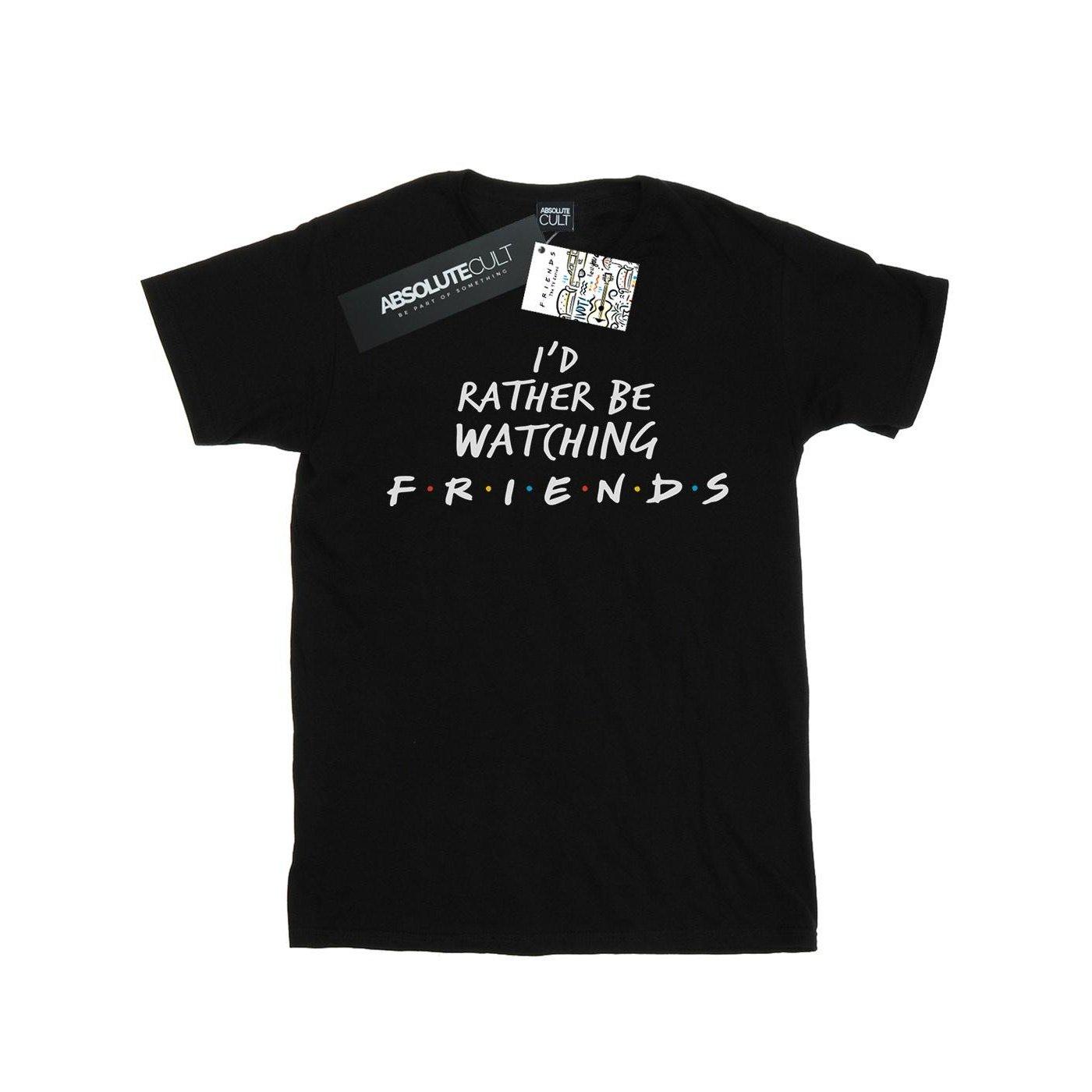 Image of Rather Be Watching Boyfriend Fit Tshirt Damen Schwarz 3XL