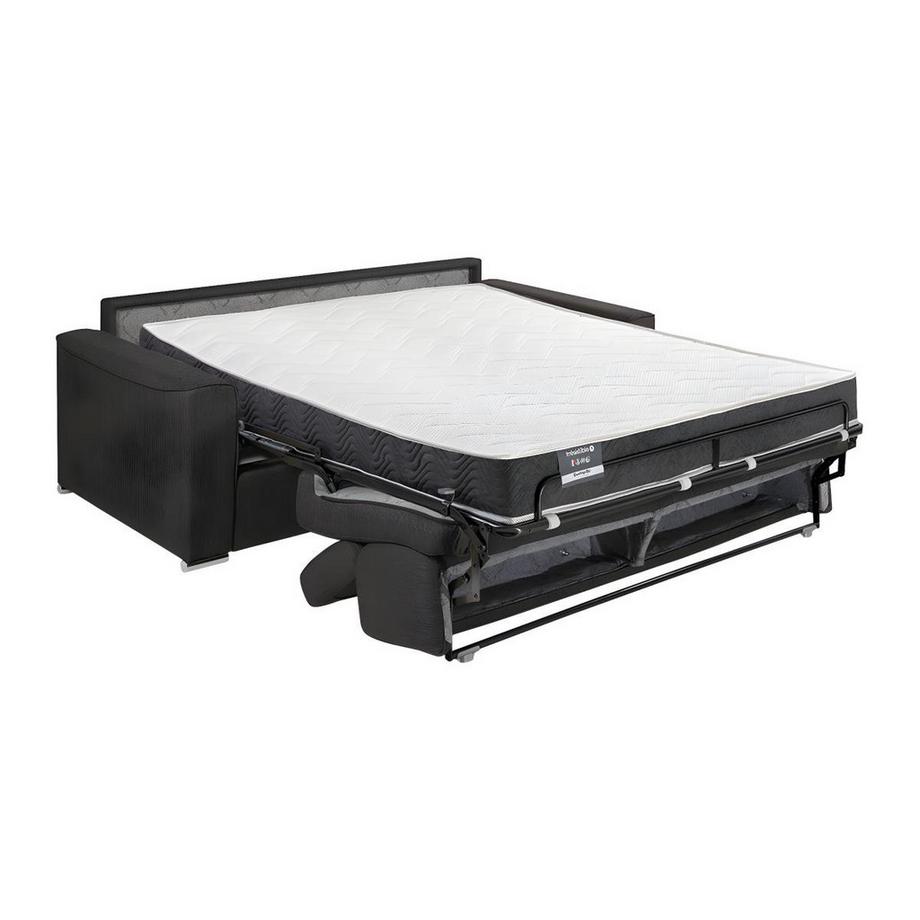 LINEA SOFA Canapé 3 places convertible express en tissu marron - couchage 140 cm - Matelas 18 cm avec mémoire de forme VIZIR  