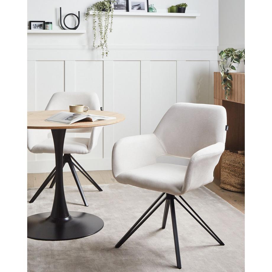 Beliani Esszimmerstuhl 2er Set aus Stoff Modern CINEY  