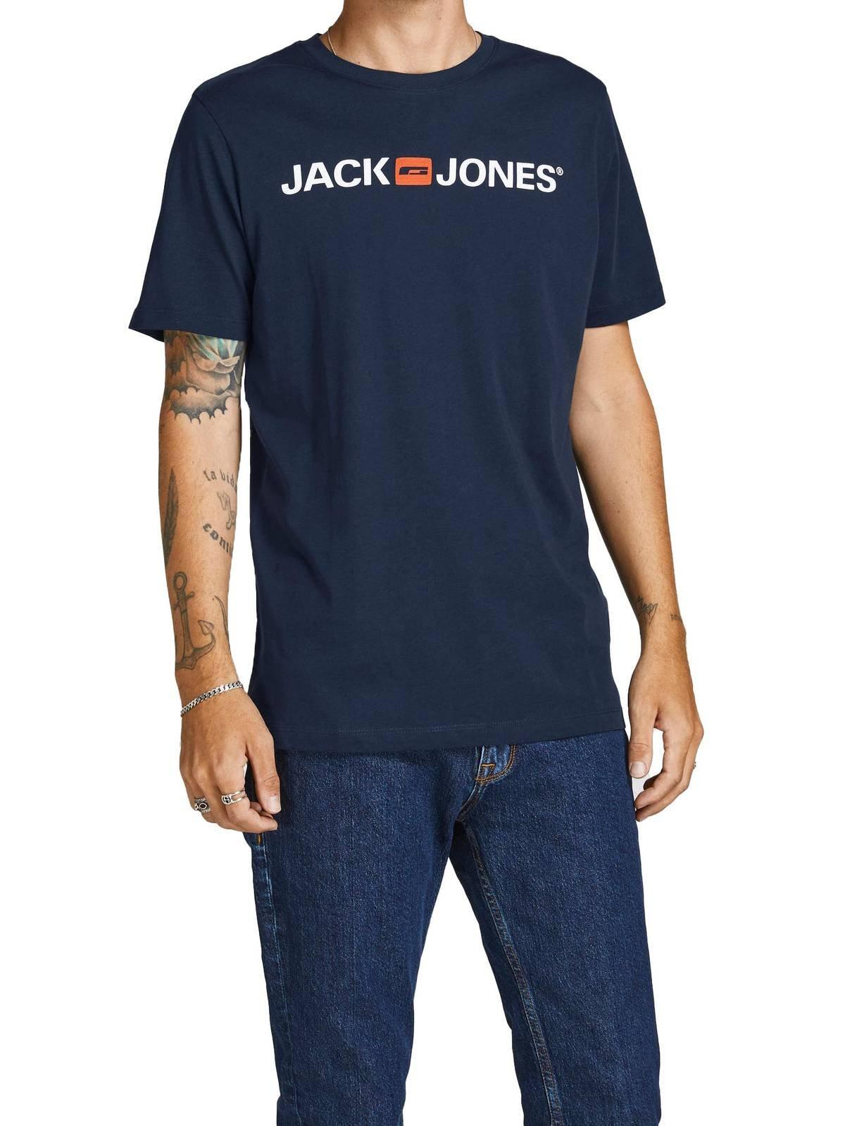 JACK & JONES  Maglietta Uomini Confezione da 3 Vestibilità confortevole-JJECORP LOGO TEE CREW NECK 3PK 