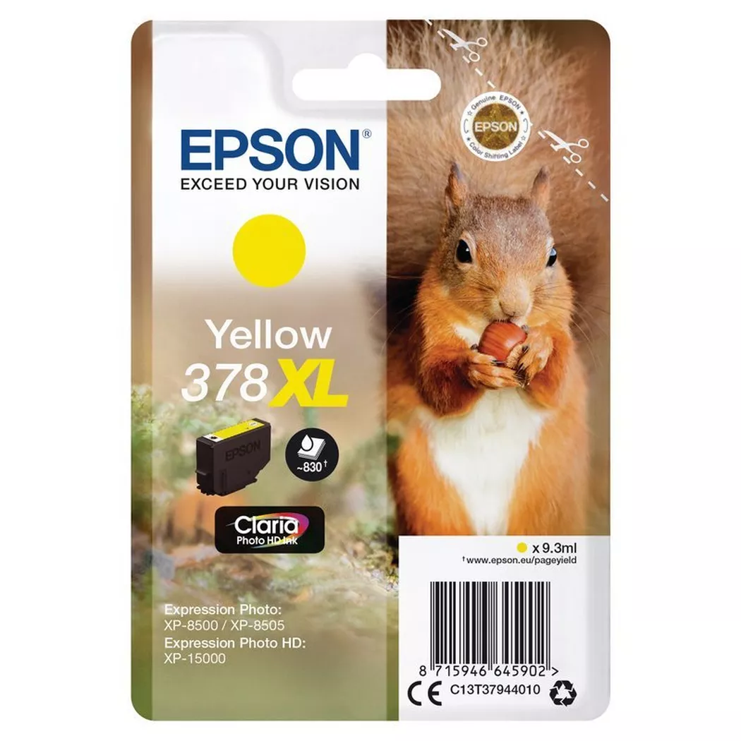 Epson – Tintenpatrone 378XL yellow T379440 XP-8500/8505/15000 830 Seiten, One Size