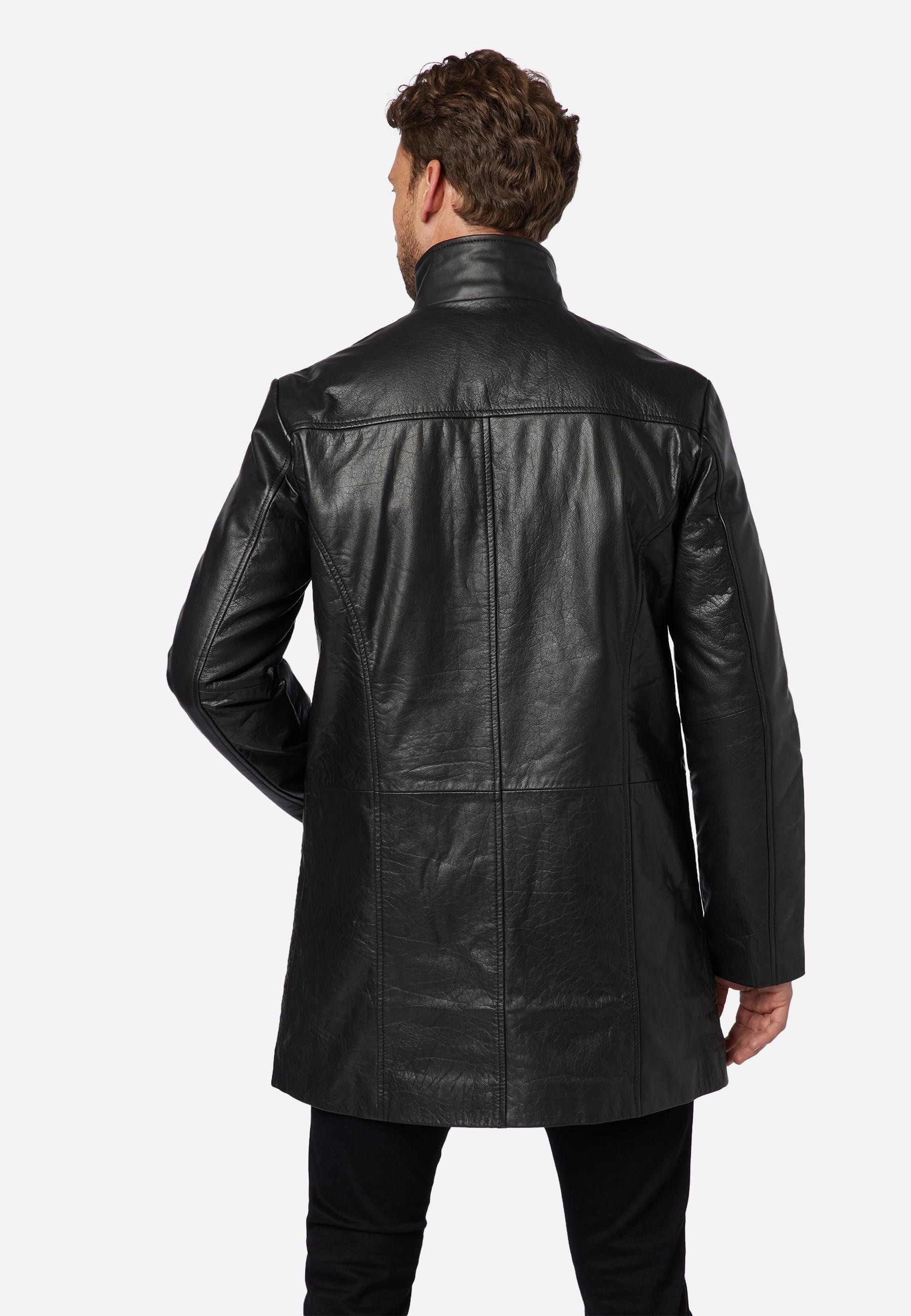 RICANO  Manteau en cuir pour homme Veetal, avec empiècement textile amovible 