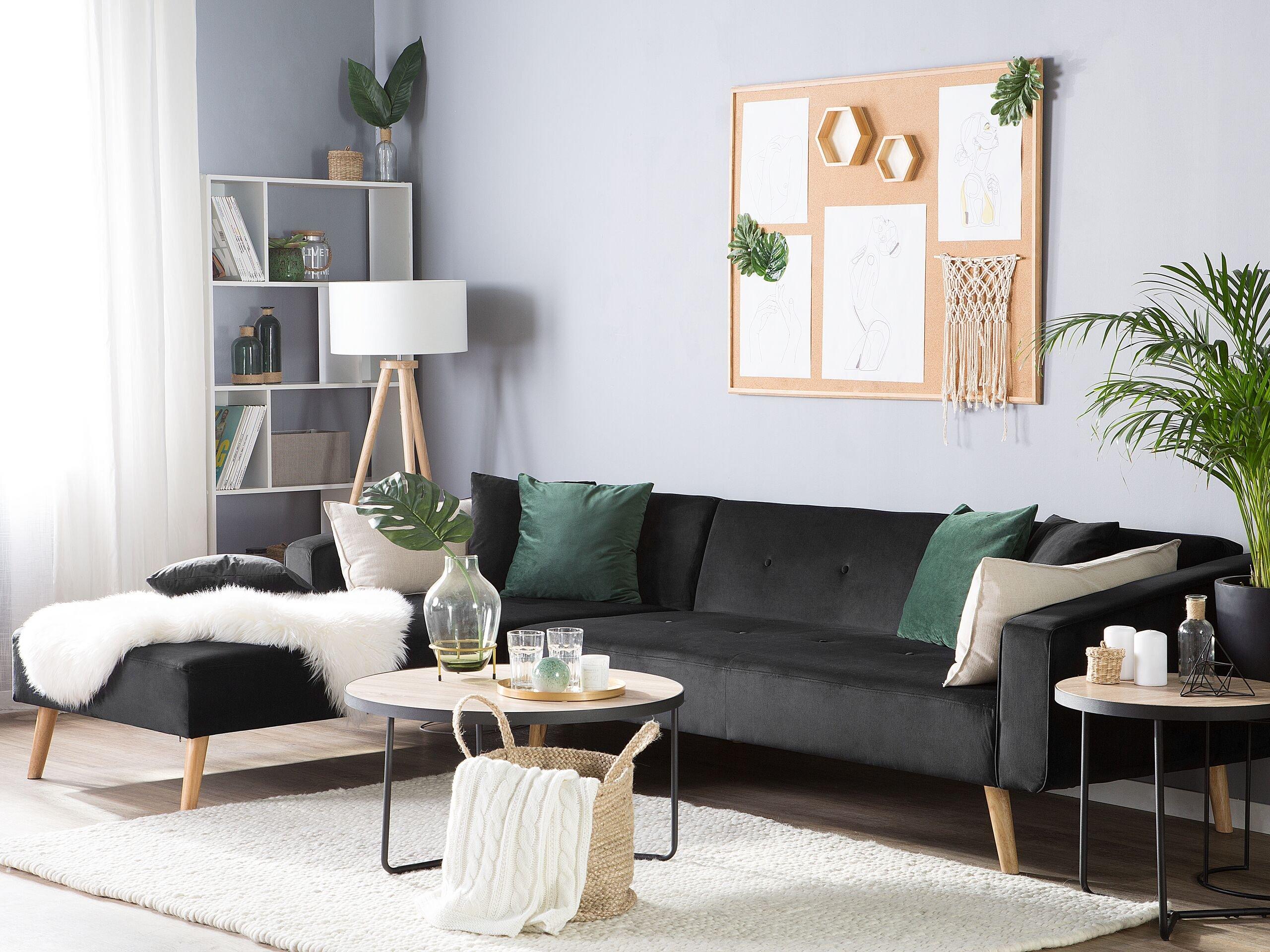 Beliani Ecksofa aus Samtstoff Modern VADSO  