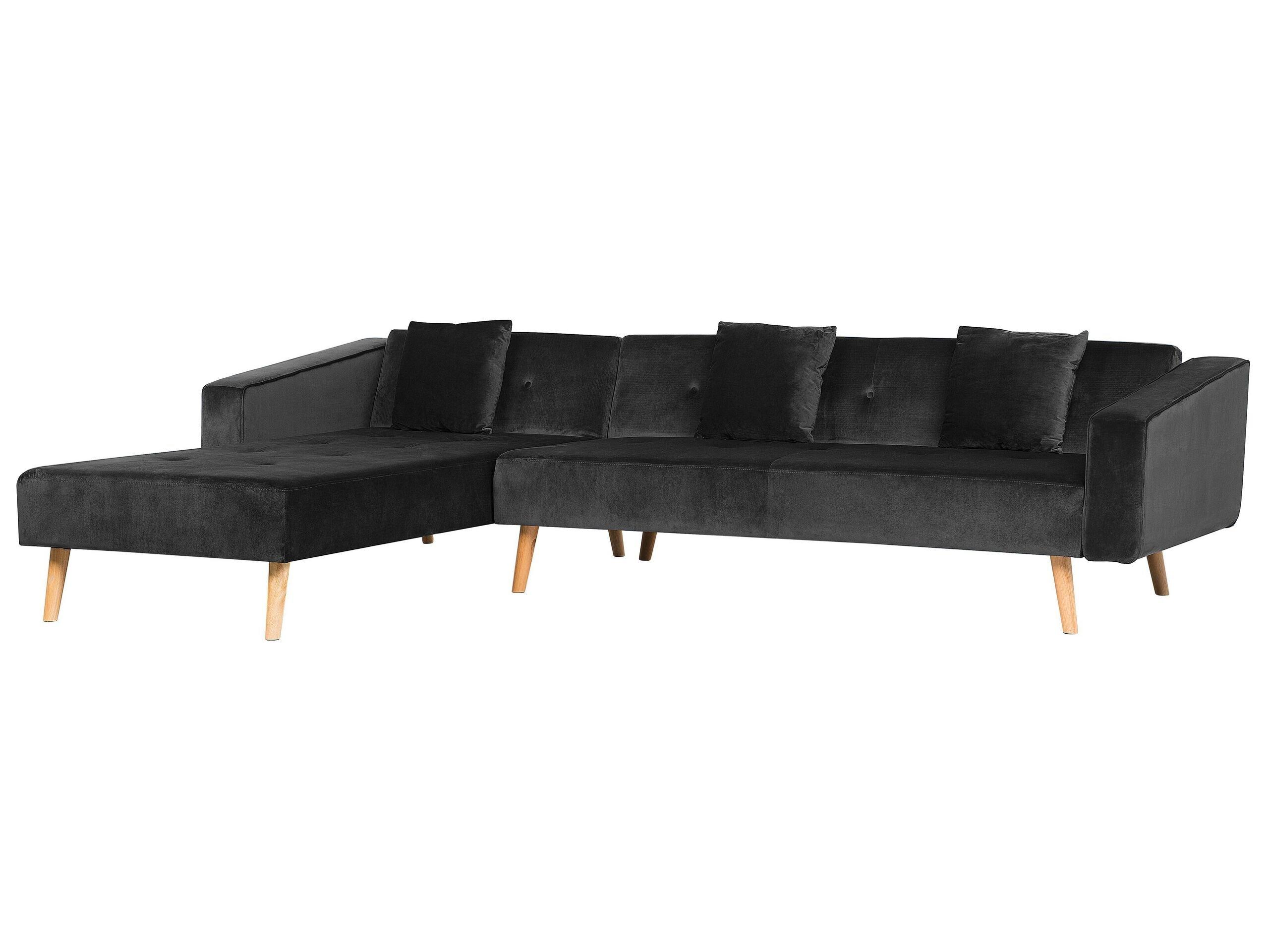 Beliani Ecksofa aus Samtstoff Modern VADSO  