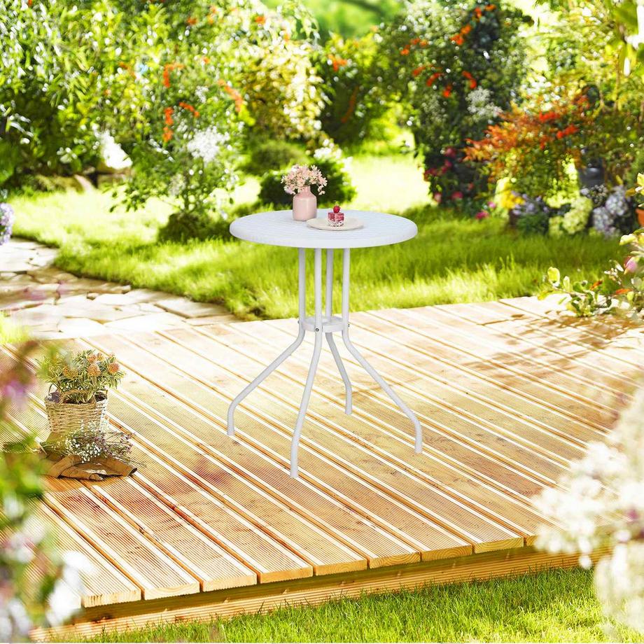 Northix Tavolo da giardino rotondo in effetto rattan  