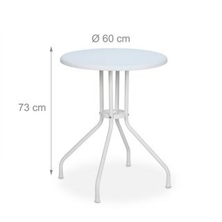 Northix Table de jardin ronde aspect rotin  