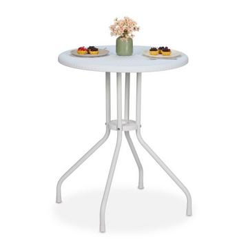 Table de jardin ronde aspect rotin