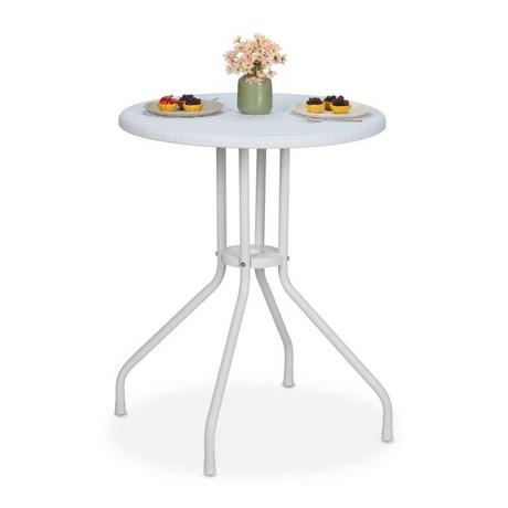 Northix Table de jardin ronde aspect rotin  