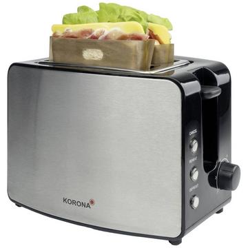 XXL Toaster Edelstahl, Schwarz