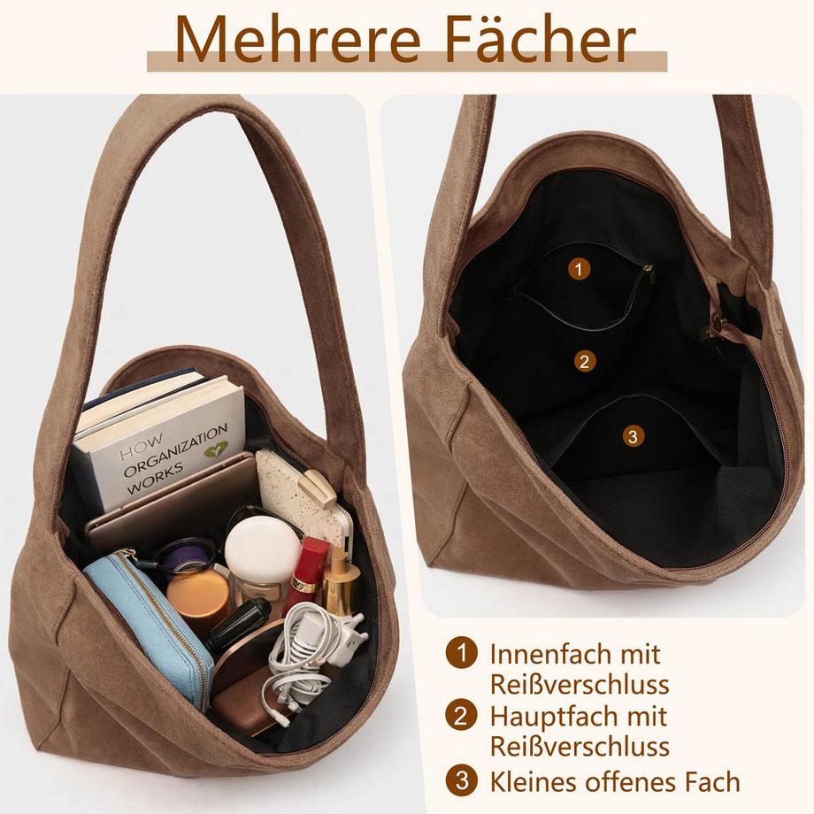 Only-bags.store Grosse Umhängetasche mit geräumigem Innenraum  