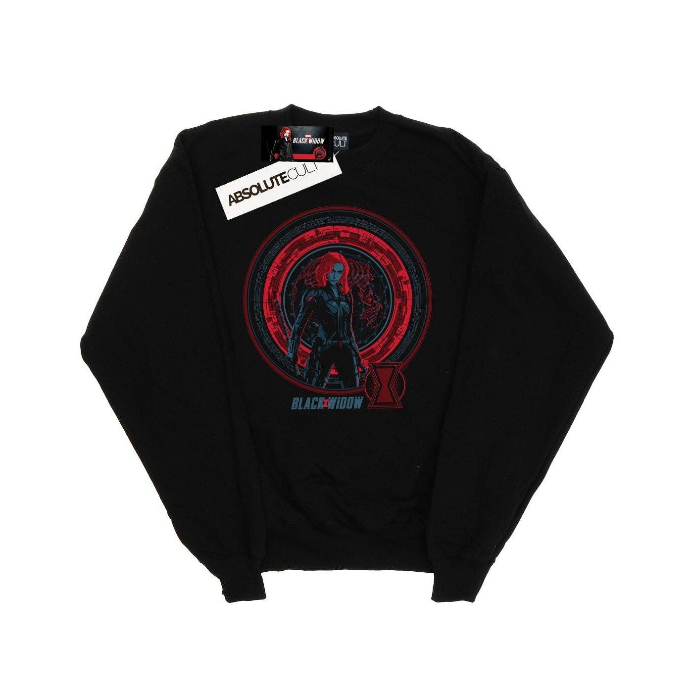 Image of Black Widow Movie Computer Globe Sweatshirt Unisex Schwarz 152-158