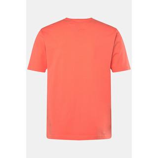 JP1880  T-shirt manches courtes, col rond et imprimé sur la poitrine corail 