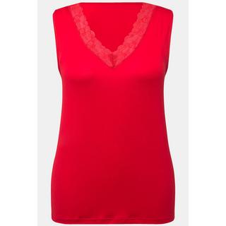 Ulla Popken  Maillot de corps en viscose de bambou avec dentelle et décolleté en V 