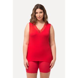 Ulla Popken  Maillot de corps en viscose de bambou avec dentelle et décolleté en V 