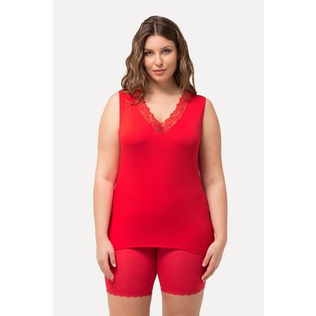 Ulla Popken  Maillot de corps en viscose de bambou avec dentelle et décolleté en V 