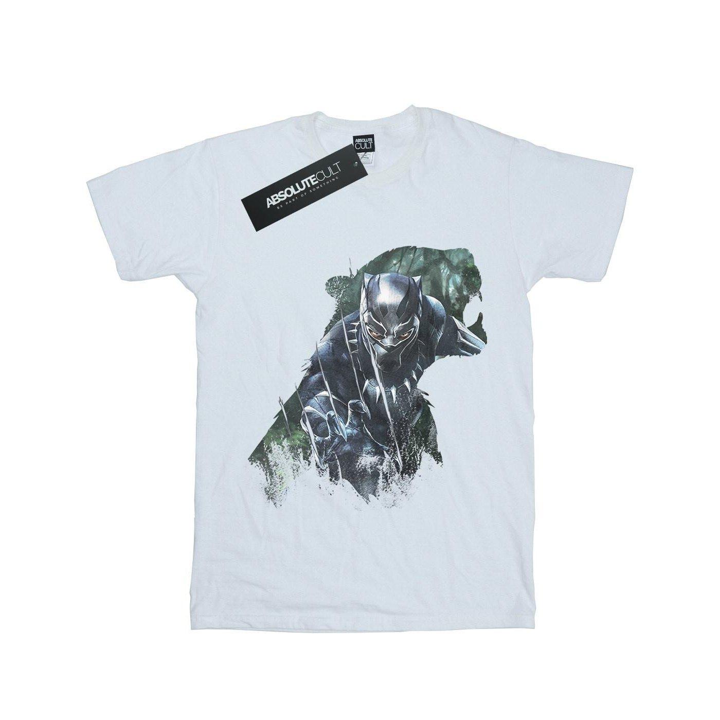 Image of Black Panther Wild Silhouette Tshirt Unisex Weiss 152-158