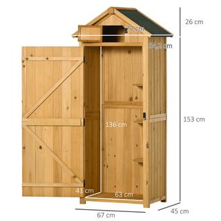 Northio Armoire De Jardin, Abri De Jardin, Abri À Outils, Abri À Outils Avec Étagères, Toit En Asphalte, Fenêtre, Bois, Jaune + Vert, 77 X 54,2 X 179 Cm  