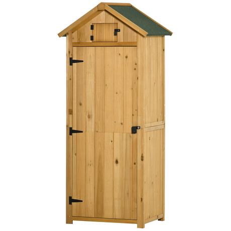 Northio Armoire De Jardin, Abri De Jardin, Abri À Outils, Abri À Outils Avec Étagères, Toit En Asphalte, Fenêtre, Bois, Jaune + Vert, 77 X 54,2 X 179 Cm  