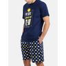 Admas Pyjama Shorts T-Shirt Days  Blau