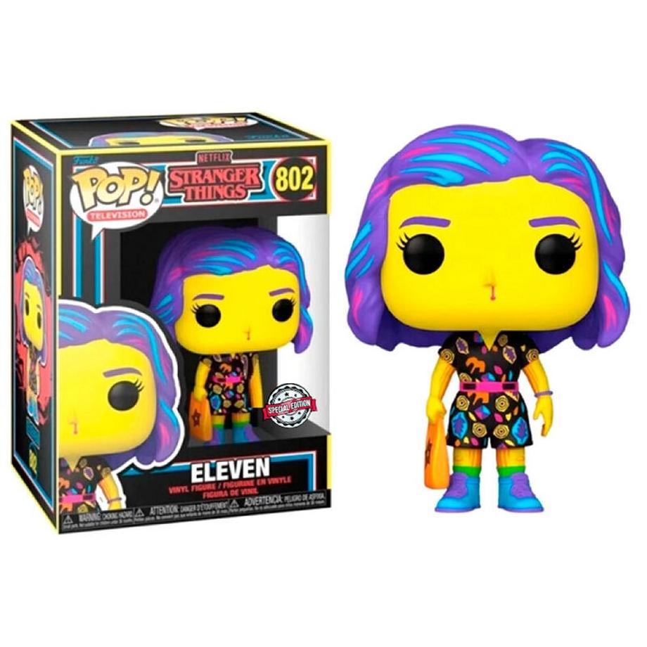Funko  POP figure Stranger Things Eleven in Mall Outfit Black Light Exclusive 