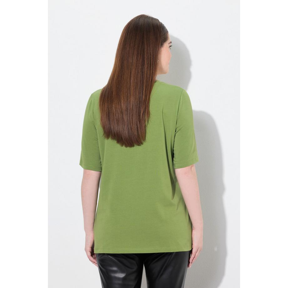 Ulla Popken T-Shirt Trachtenmotiv Classic V-Ausschnitt Halbarm  