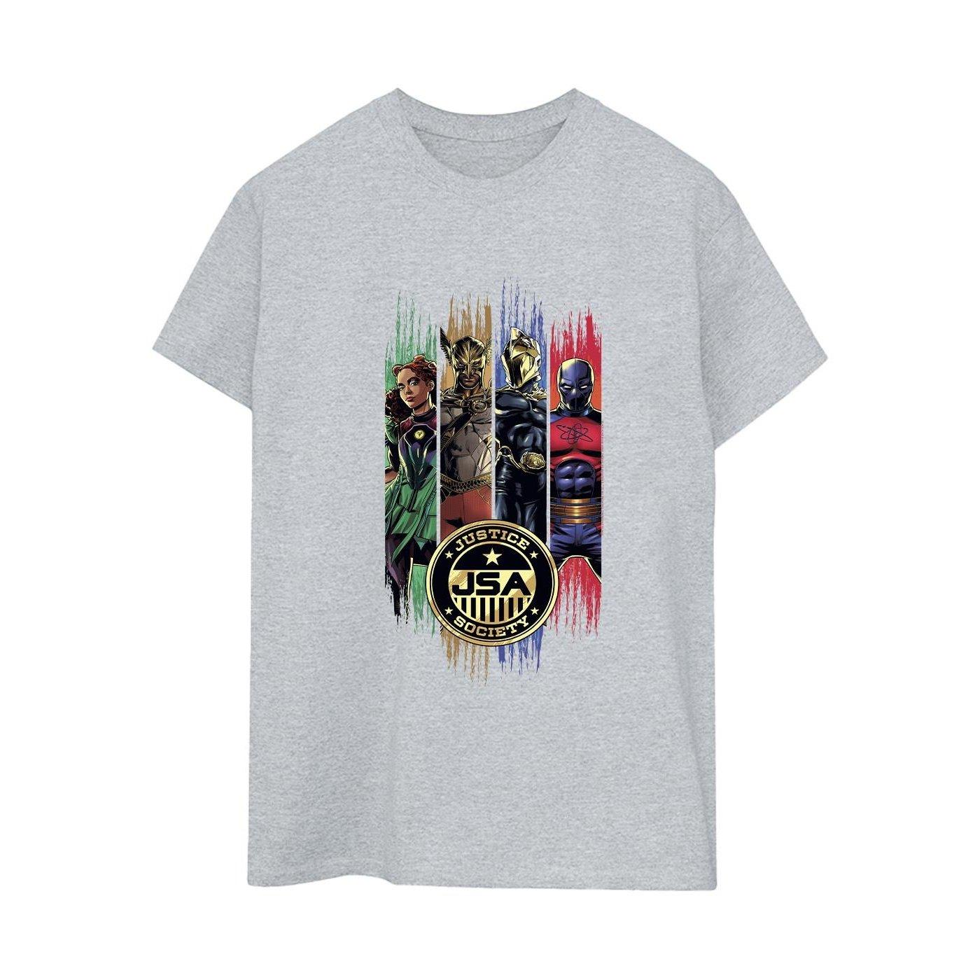 Image of Black Adam Jsa Gold Badge Tshirt Damen Grau M