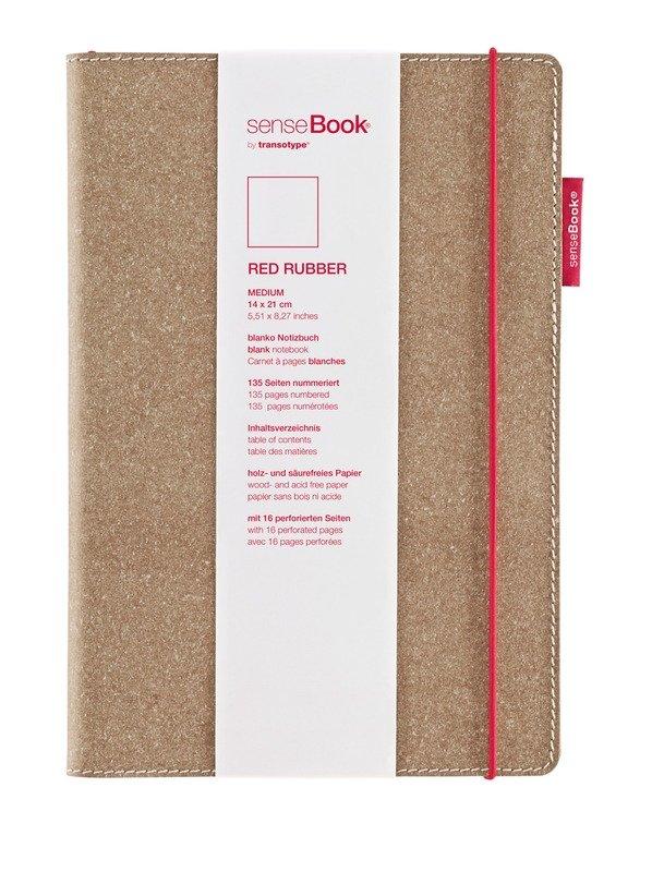 TRANSOTYPE TRANSOTYPE senseBook RED RUBBER A5 75020502 kariert, M, 135 Seiten beige  