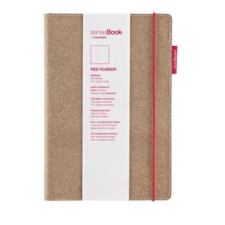 TRANSOTYPE TRANSOTYPE senseBook RED RUBBER A5 75020502 kariert, M, 135 Seiten beige  