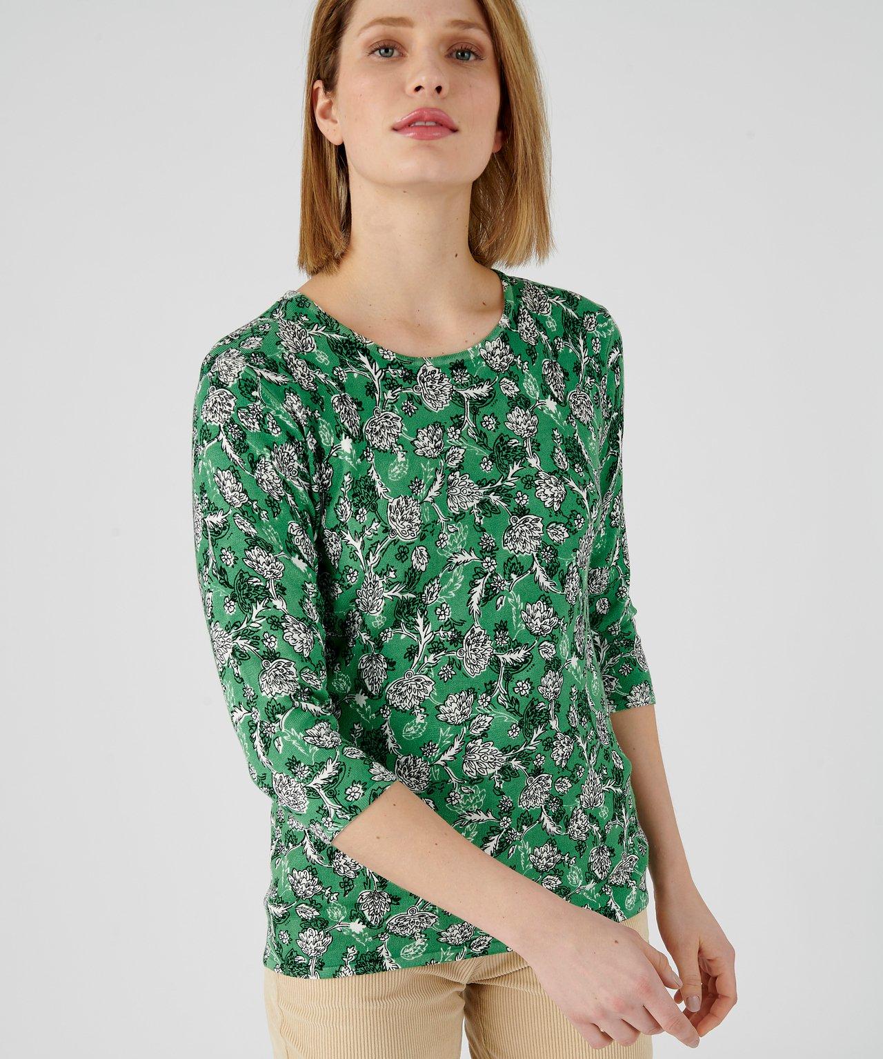 Image of Feinstrickpullover Mit 3/4-ärmeln. Damen Grün 50/52